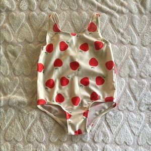 H&M Kids Swim One Piece - Cream with Red Strawberries
